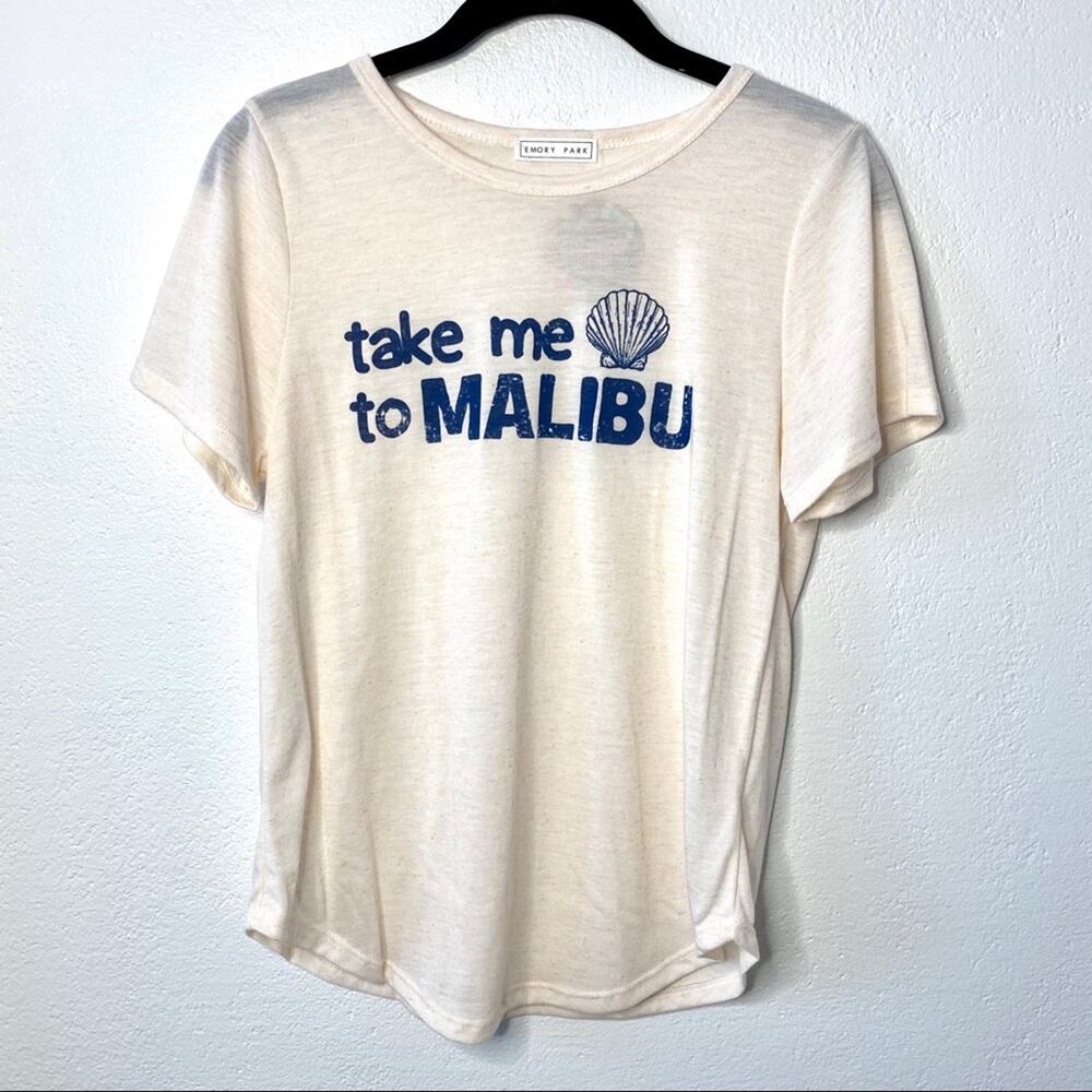 Emory Park Take Me To Malibu Sheer Tee Size Small